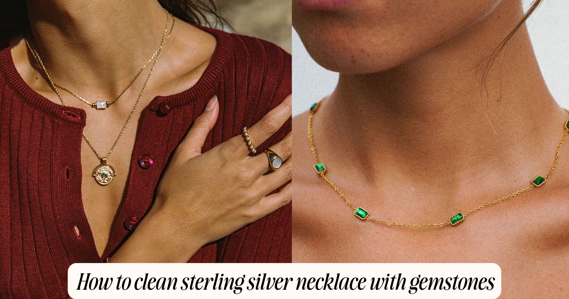 how to clean sterling silver necklace with gemstones