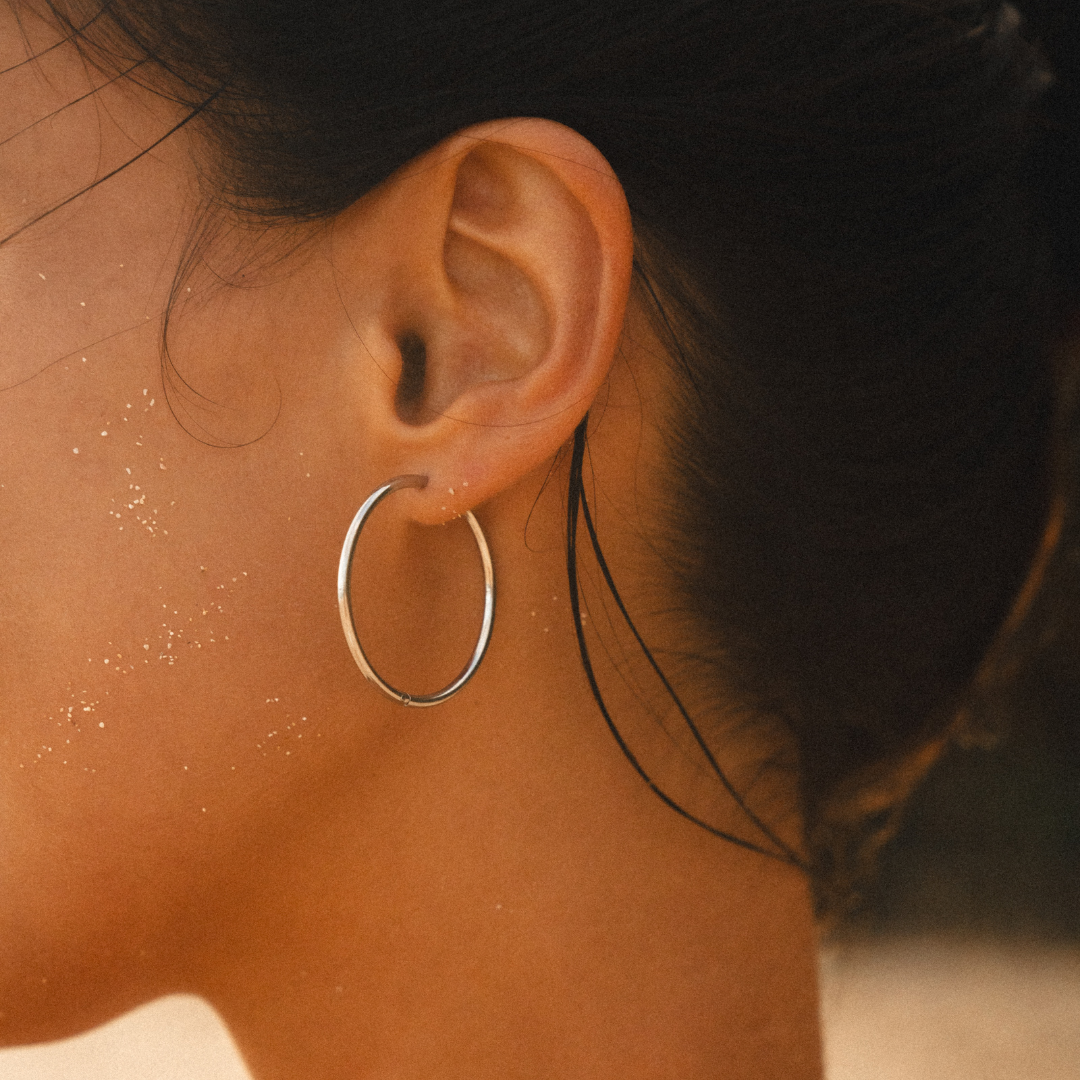 Silver Thin Hoops