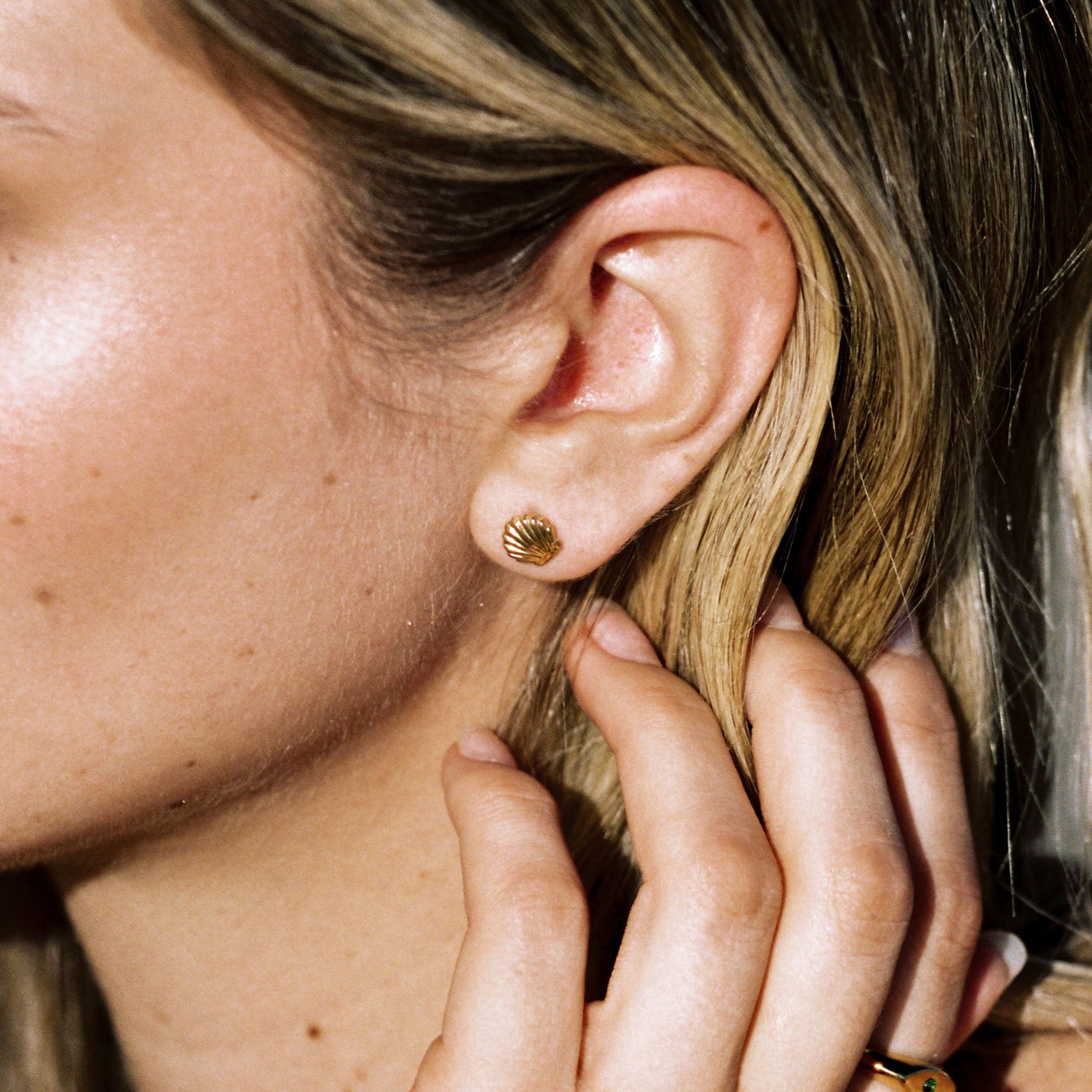 Gold Shell Earrings