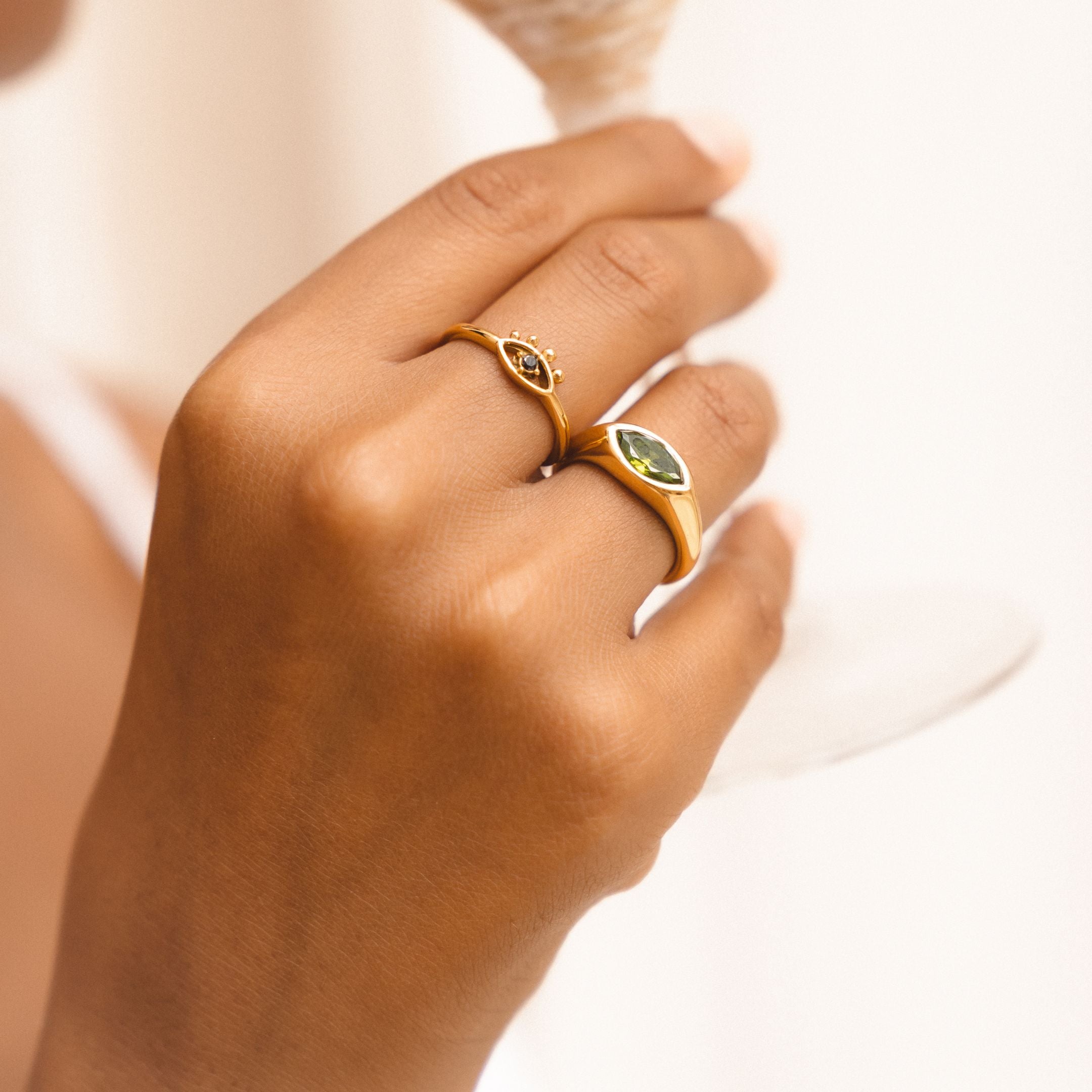 Green Stone Signet Ring