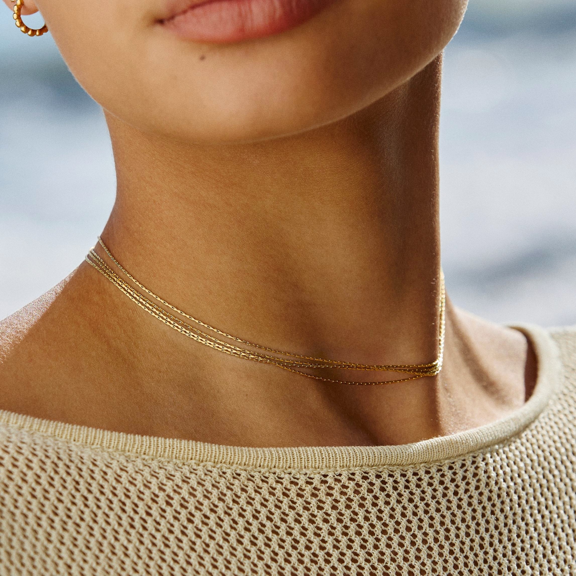 Riviera Layered Choker On Model