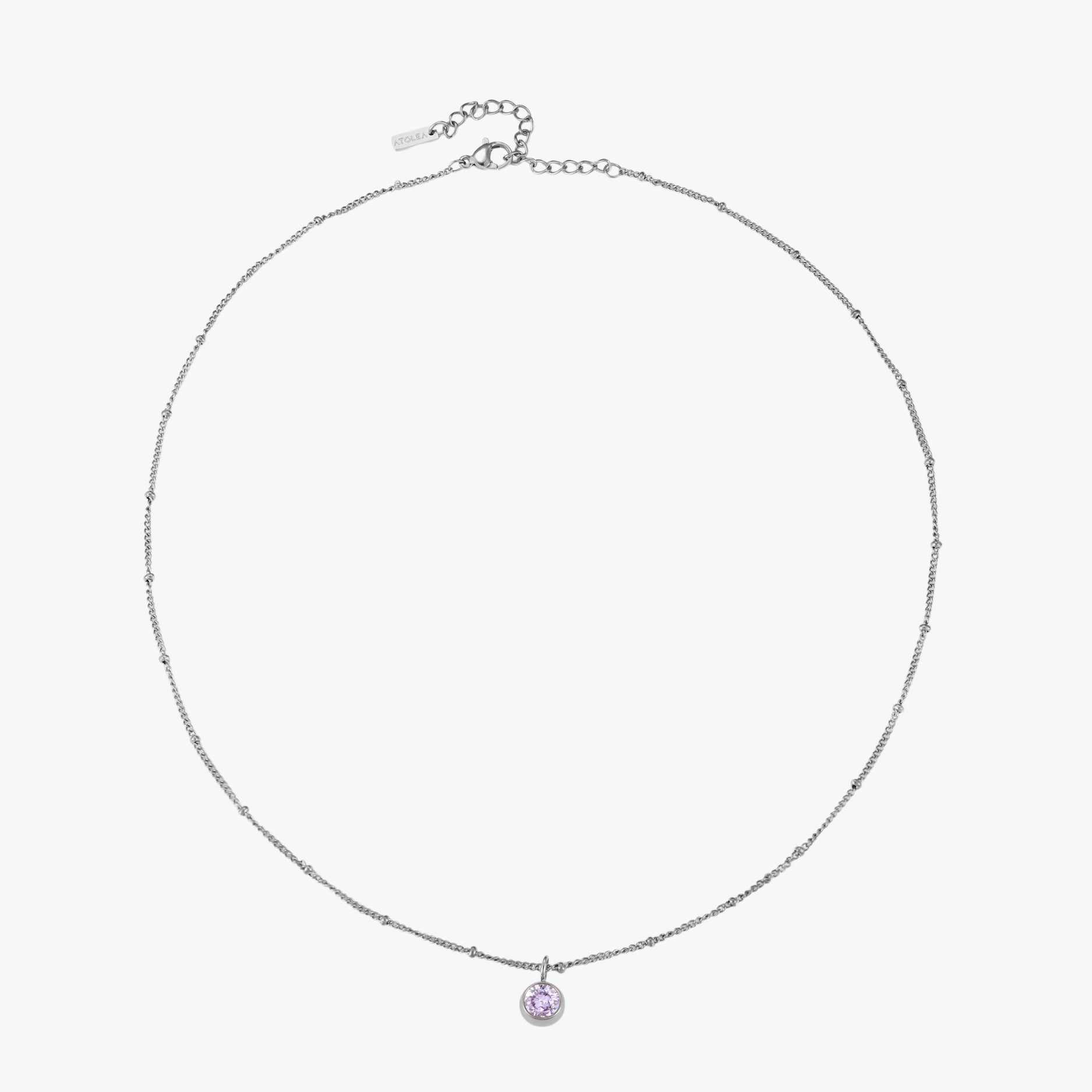 Silver April Birthstone Necklace