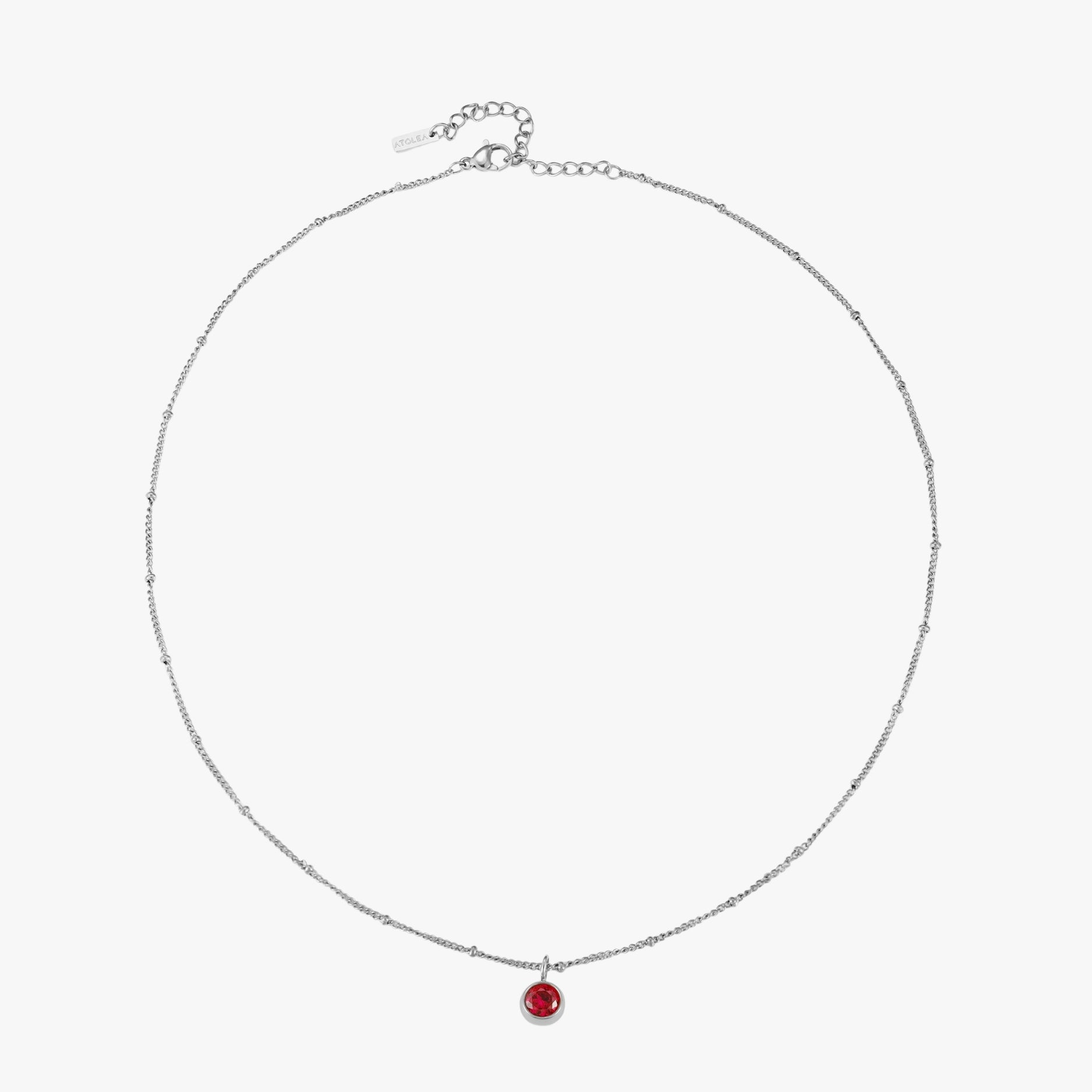 Silver July Birthstone Necklace