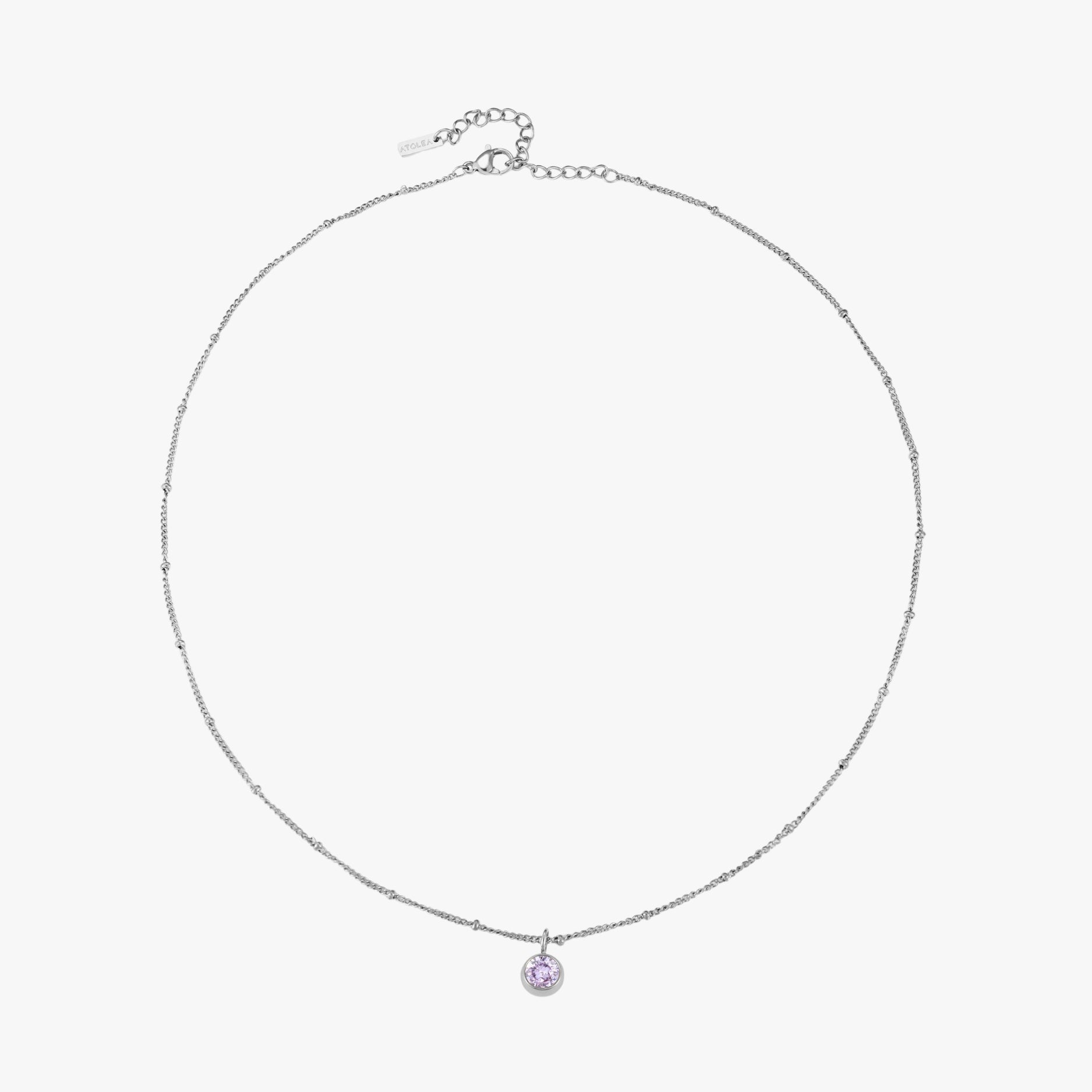 Silver June Birthstone Necklace