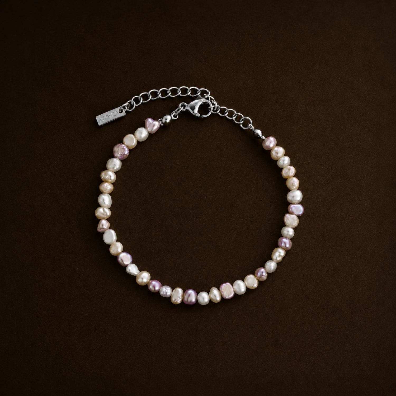 Silver Rose Pearl Anklet