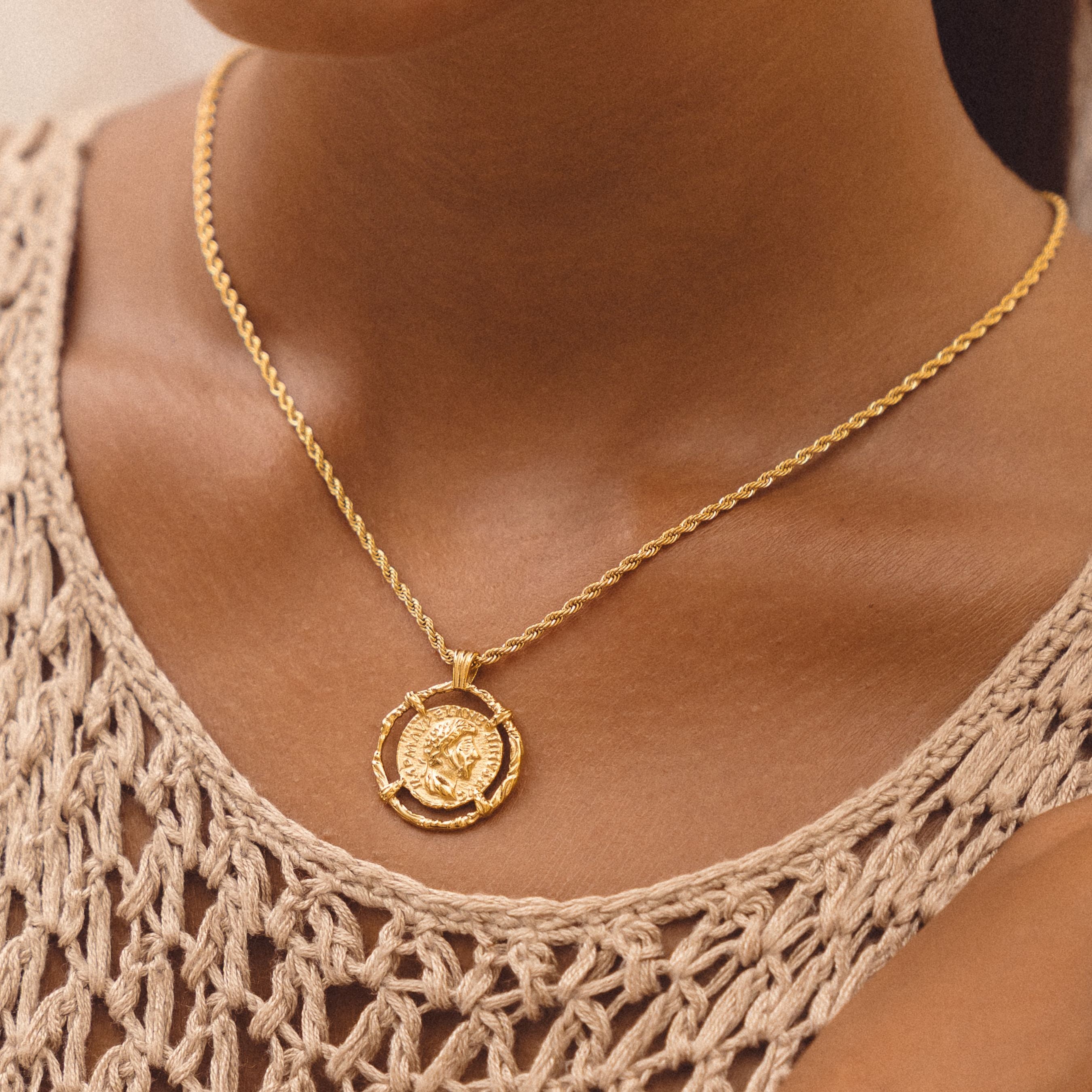 Vintage Roman Coin Necklace