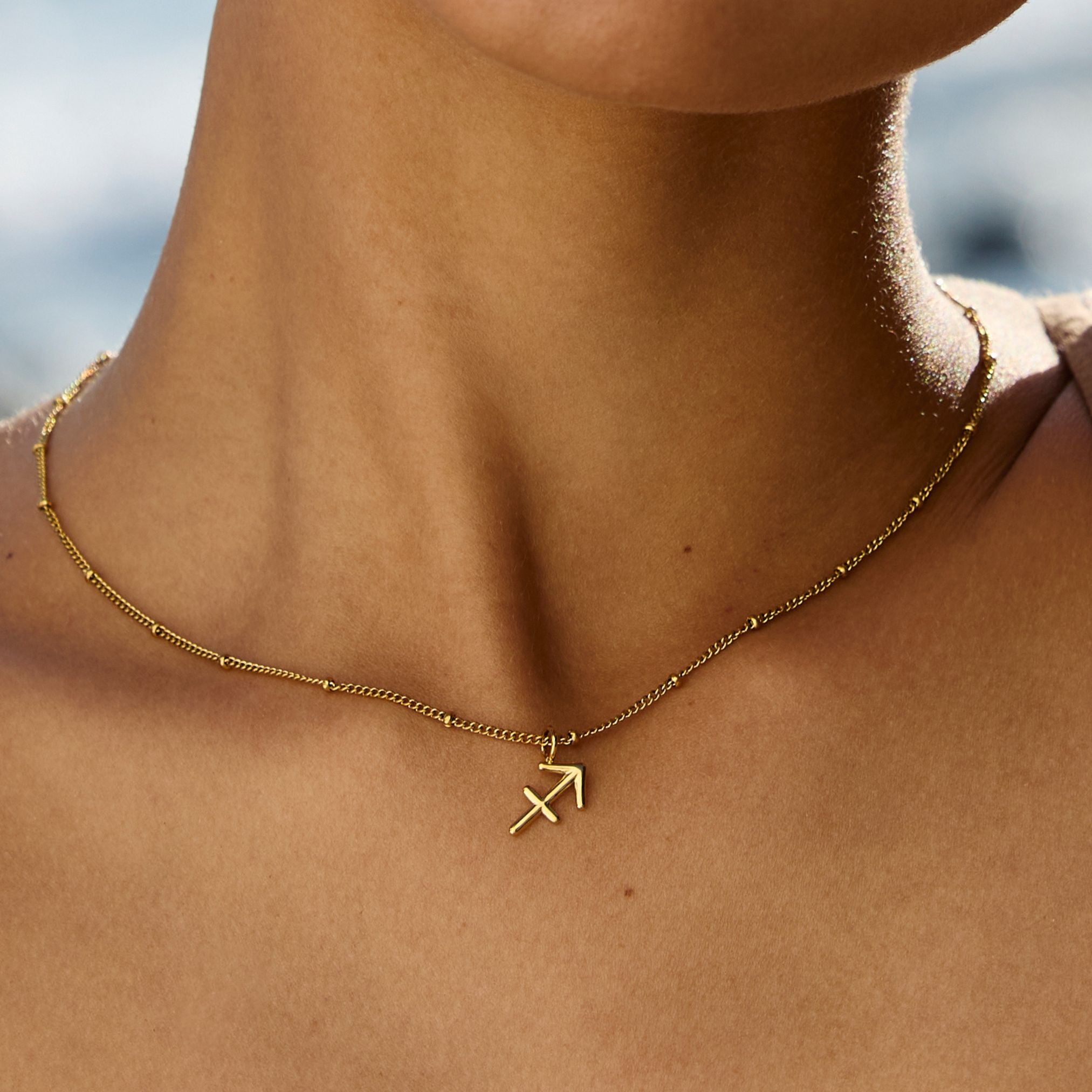 Zodiac Necklace On Model