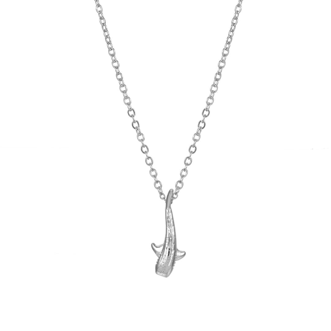Whale Shark Silver Necklace White Background