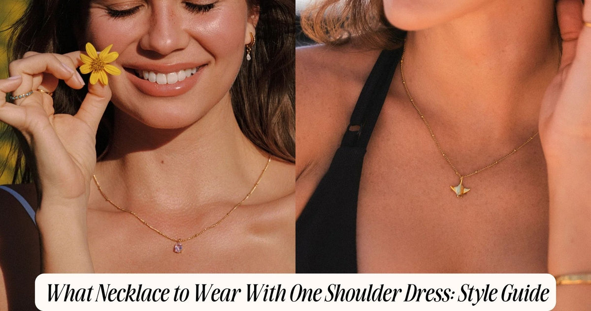 what necklace to wear with one shoulder dress