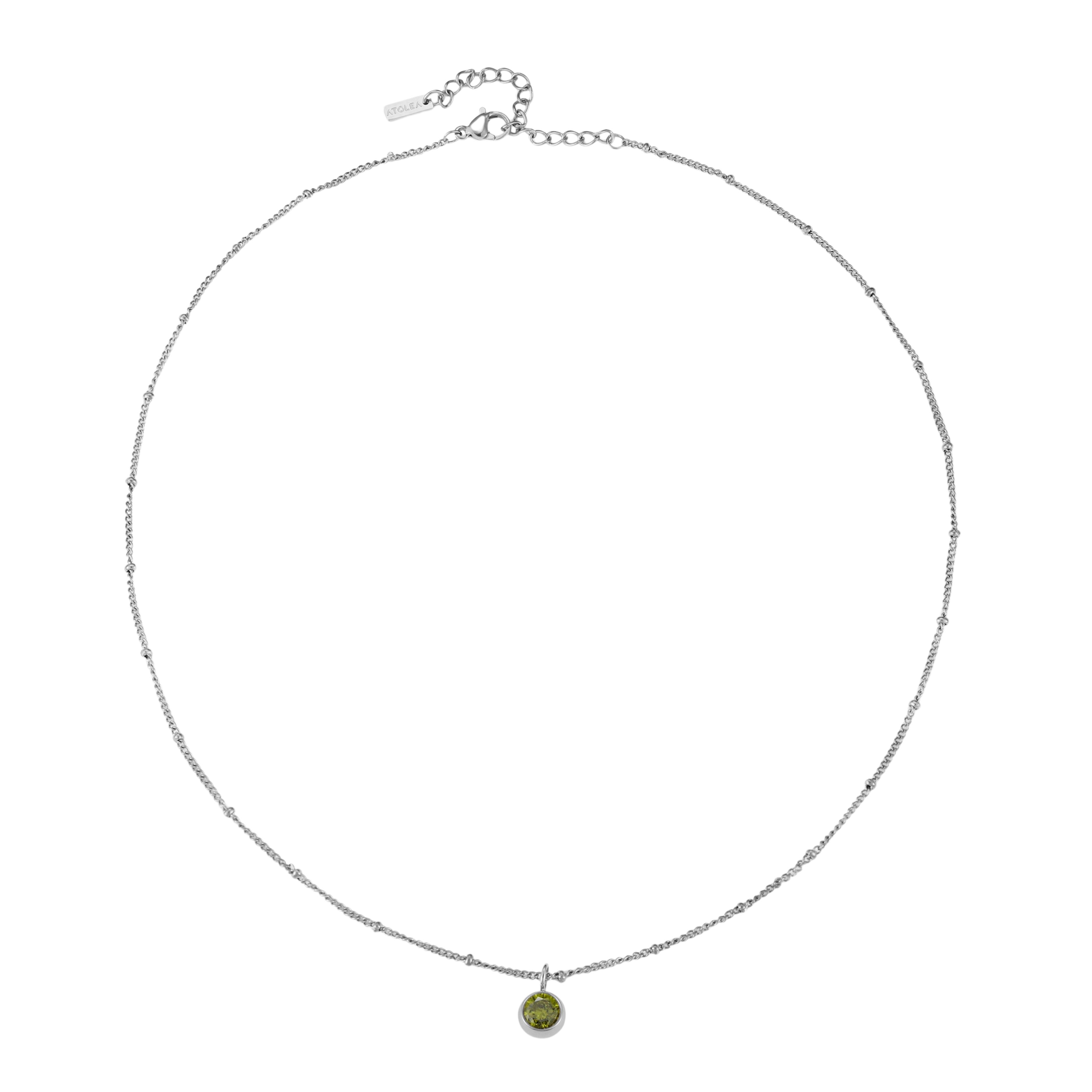 August Silver Birthstone Necklace