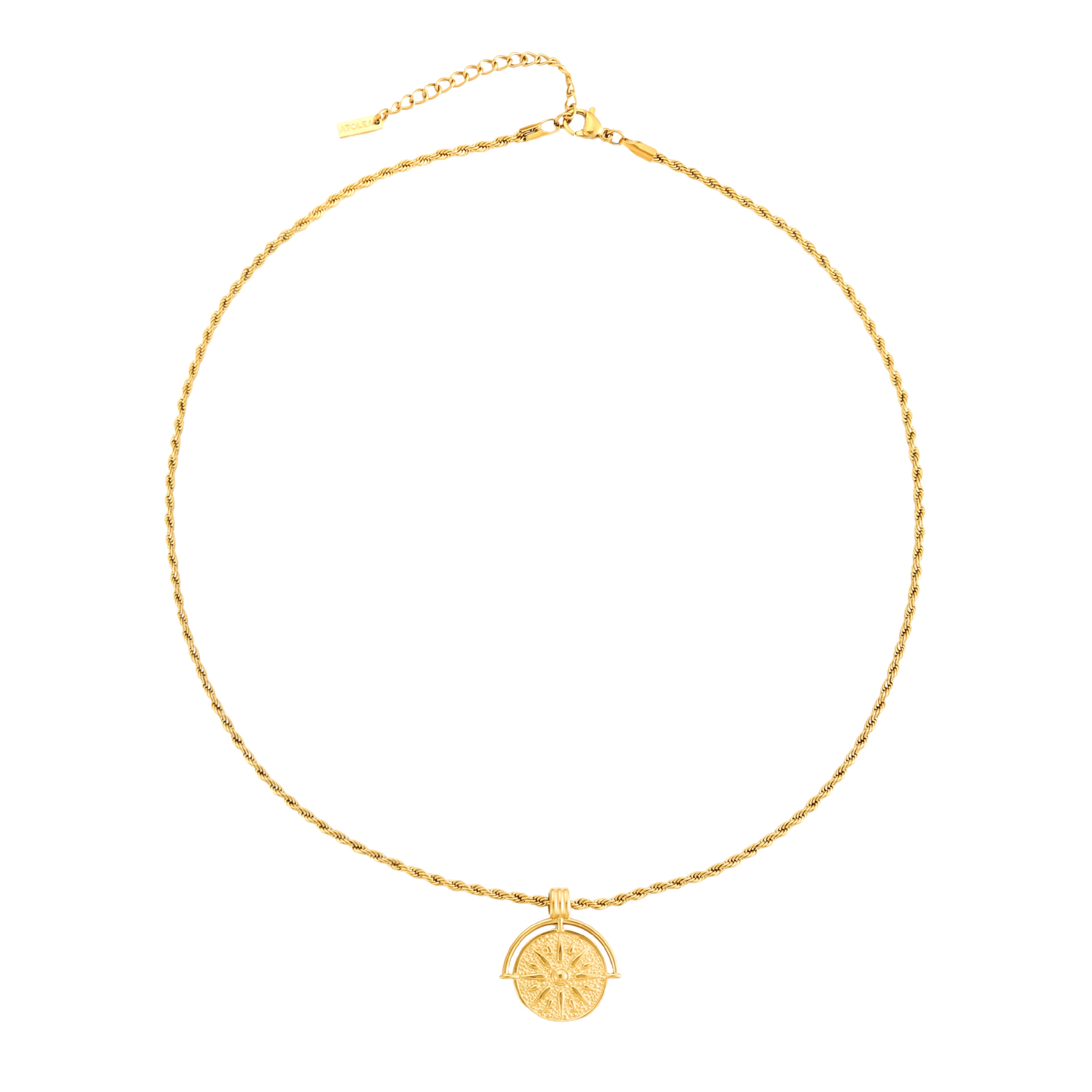 Golden Sun Necklace White Background