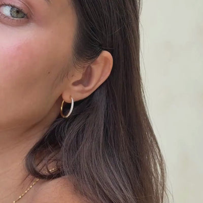 Large Pave Hoops