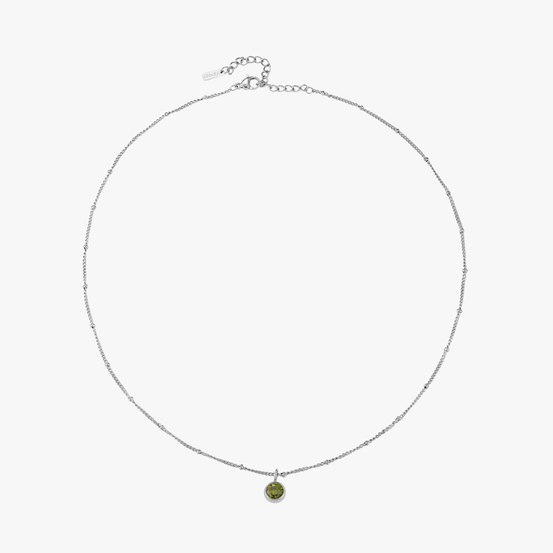 Silver August Birthstone Necklace