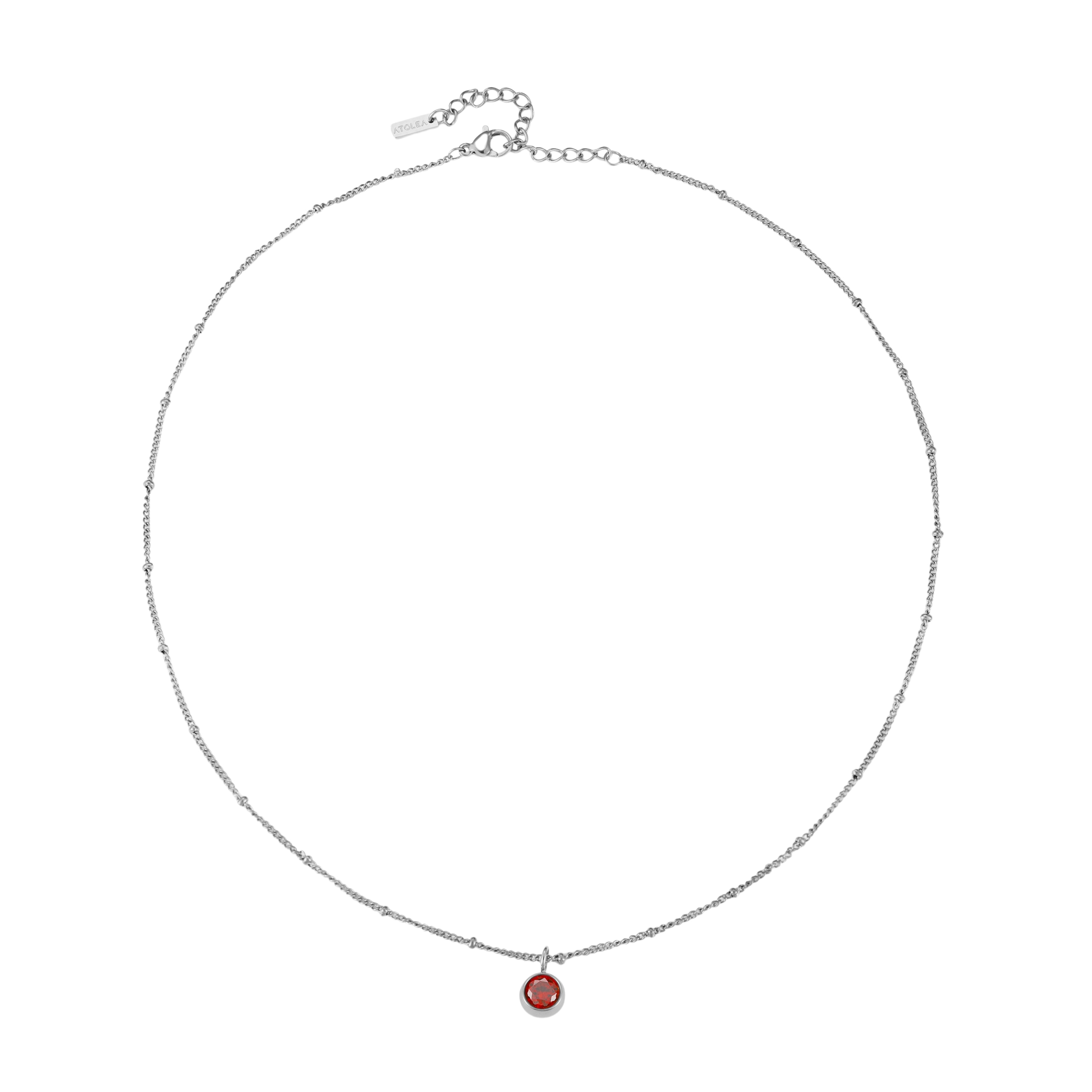 Silver Birthstone Necklace January