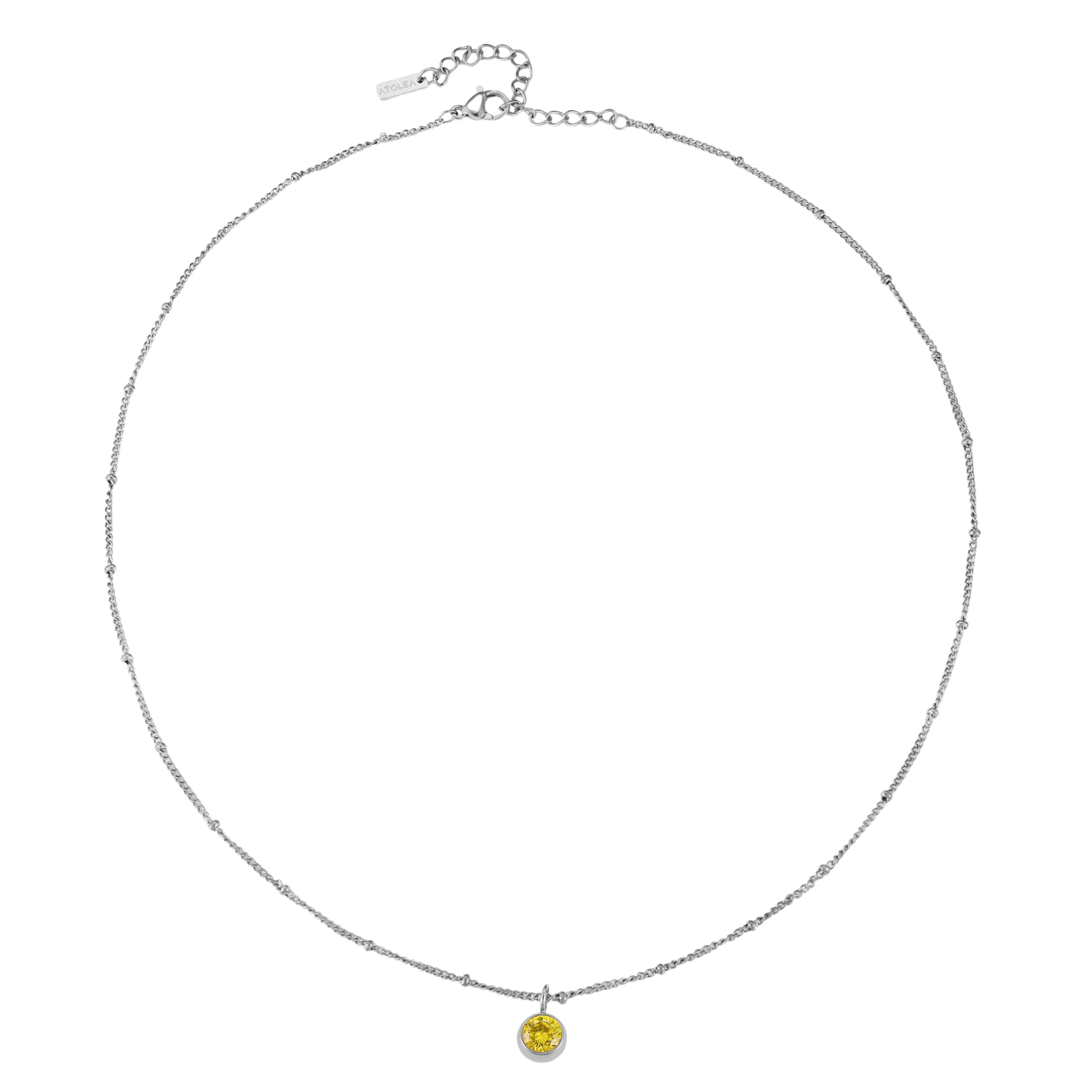 Silver Birthstone Necklace November