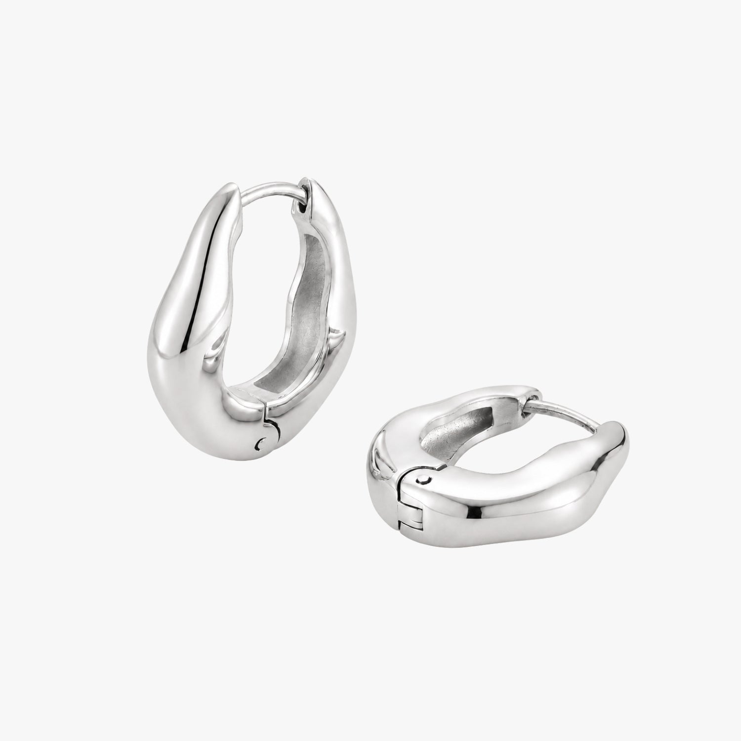 Silver Chunky Hoops