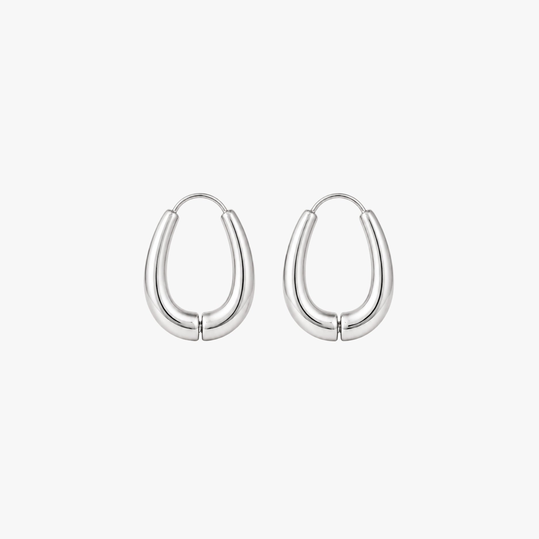 Silver Drop Hoops
