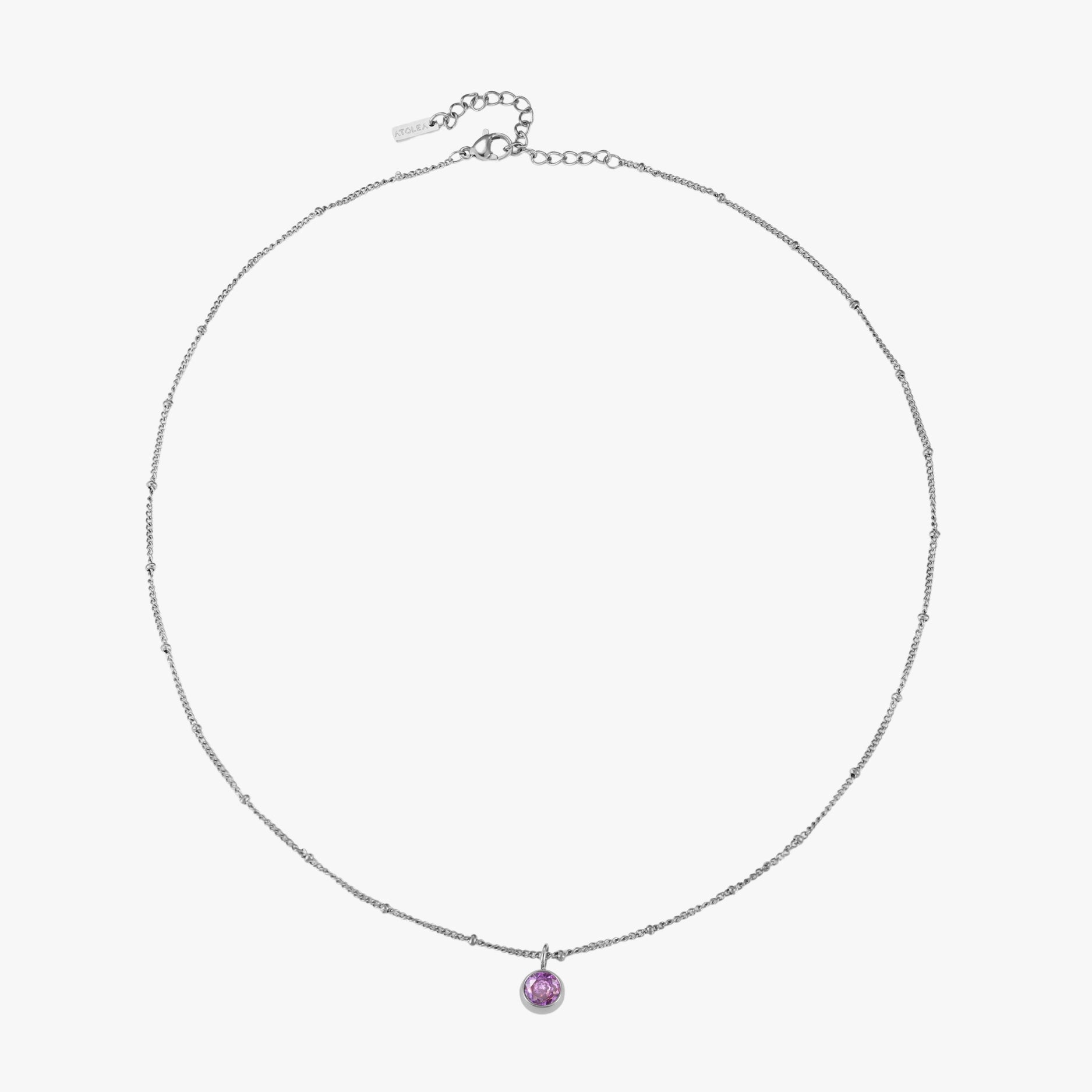 Silver February Birthstone Necklace