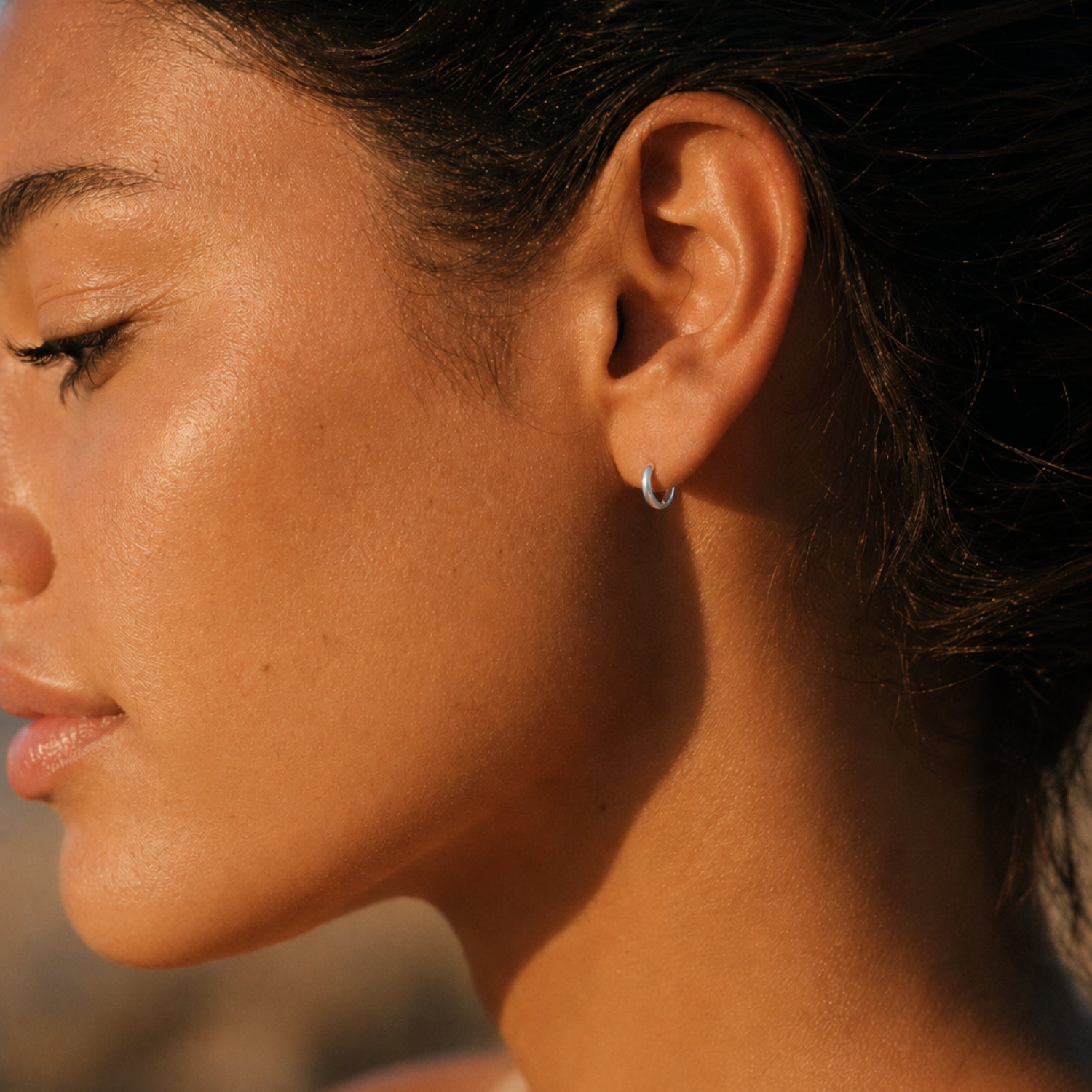 Silver Huggie Earrings