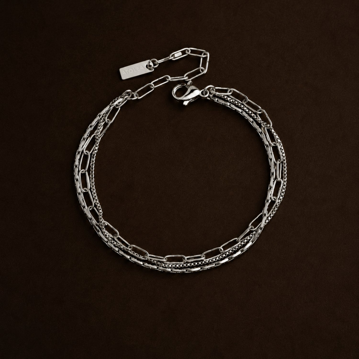 Silver Layered Chain Bracelet 