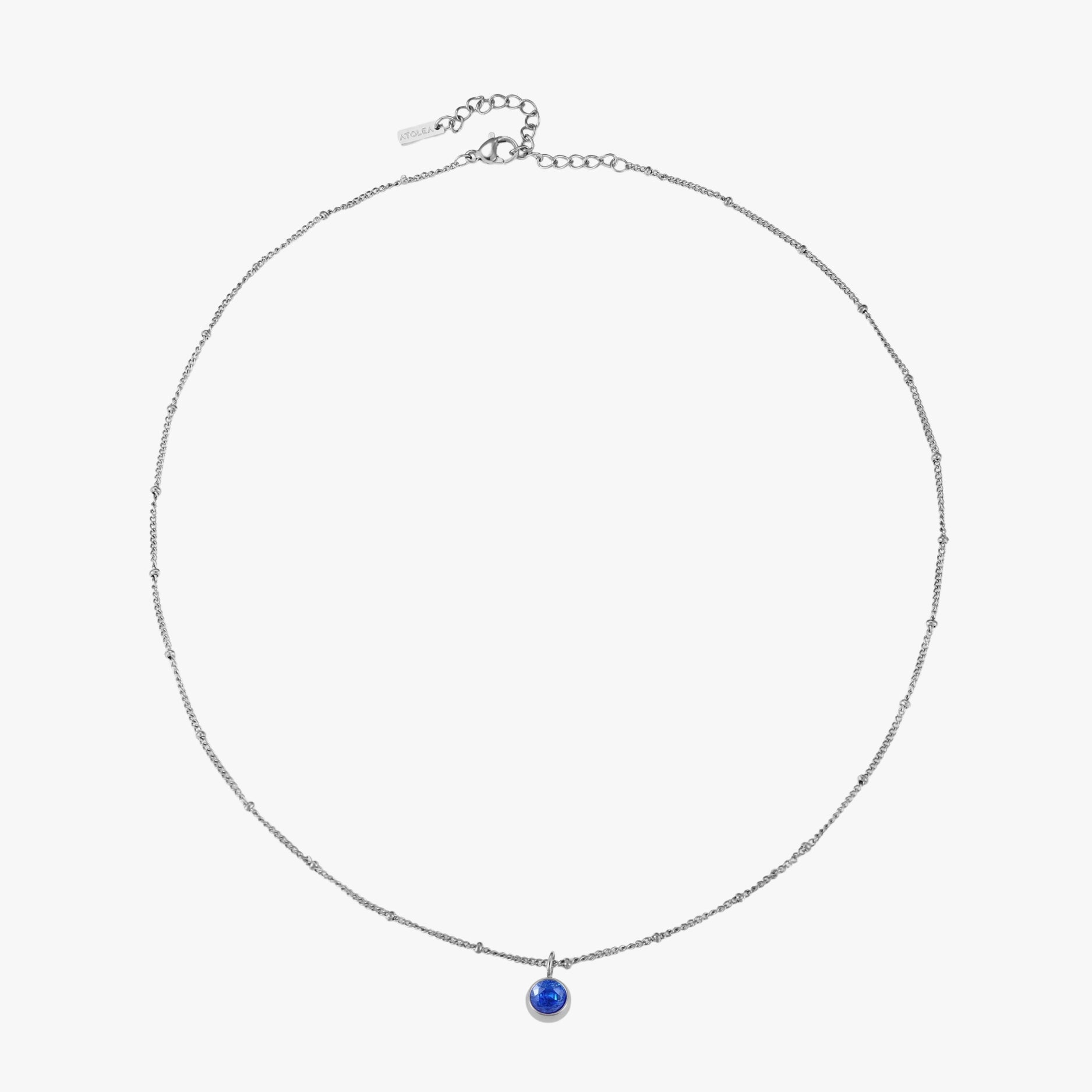 Silver September Birthstone Necklace